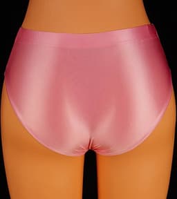 Satijnen Dames Slip voor Mannen – Glanzend – Hoge Taille – Roze — thumbnail 3