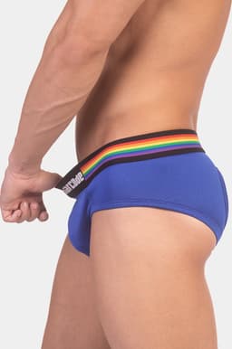 Barcode Berlin Backless Brief Pride Royal - MAAT XL - Erotisch Heren Ondergoed - Slip voor Man - Sexy mannen Slip — thumbnail 2