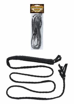 Henbrandt Lange zweep 200 cm - zwart - avonturier/cowboy verkleed accessoires Carnaval — thumbnail 2