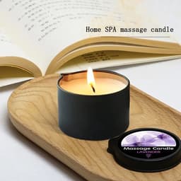 Massagekaars met lavendelgeur - Essentiële Olie Massagekaars - Hydraterend, Sensuele Ervaring met Schenktuit, Perfect voor Ontspannende Baden & Huidverzorging - Romantische Decoratie - Aromatherapie Kaars, Massageoliën voor stellen — thumbnail 9