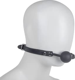 Banoch - Ball gag siliconen met verstelbare band - Zwart - Bal ∅ 4 cm — thumbnail 9