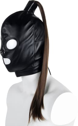 Banoch | Masker Pony Tail staart | zwart imitatie leer | Bondage play — thumbnail 5