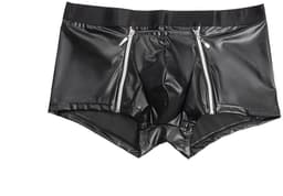 Sexy Heren Boxer Lederlook met Dubbele Rits - PU Wetlook Open Kruis Boxershort Mannen - Fetish & Clubwear - Maat XL — thumbnail 5