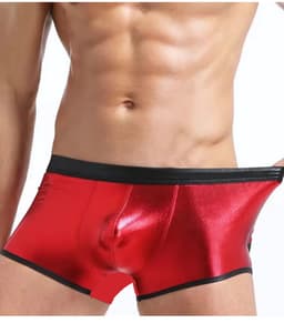 Rode mannen boxer van kunstleer voor een stijlvolle en opvallende uitstraling - verkrijgbaar in maat XS tot XL voor een perfecte pasvorm — thumbnail 1