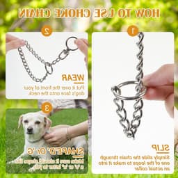 Halsband voor Kleine Honden, 35 cm, RVS, Verstelbare Choke Halsband, Training en Veiligheid — thumbnail 3
