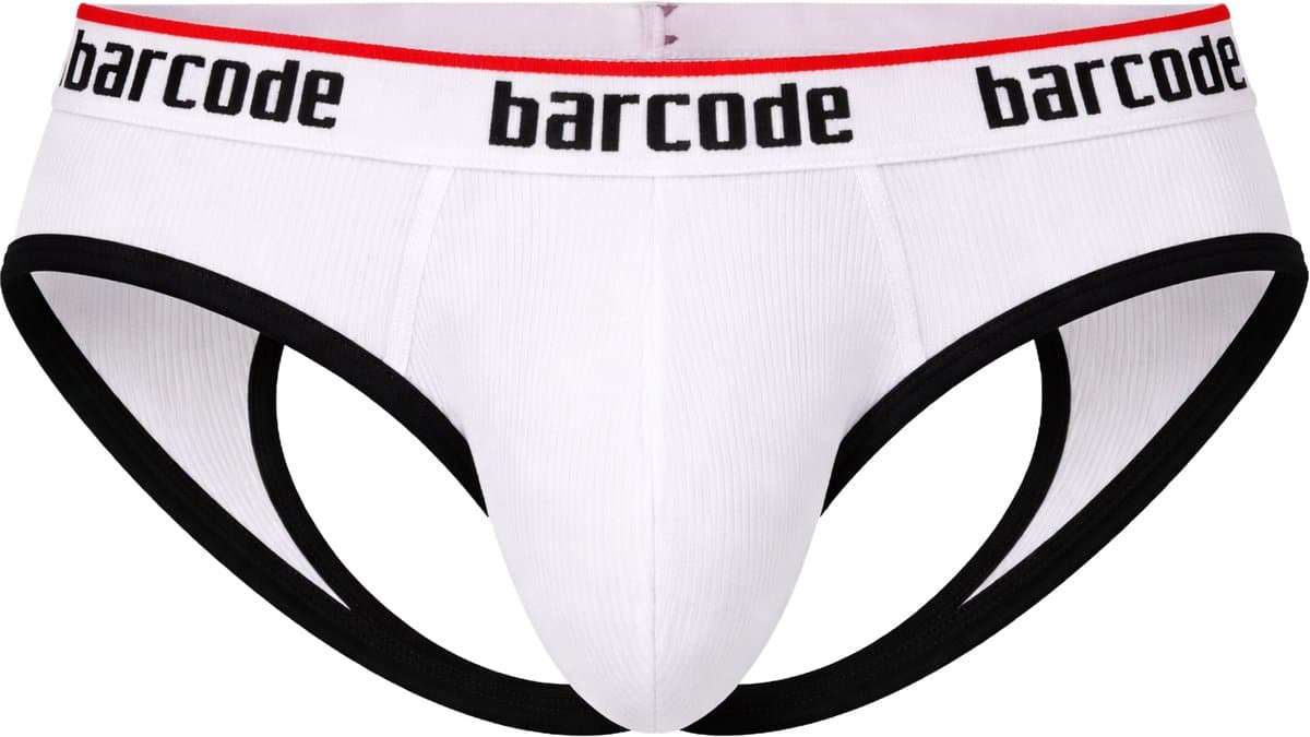 Barcode Berlin Maxime Backless Brief White - MAAT L - Erotisch Heren Ondergoed - Slip voor Man - Sexy mannen Slip — afbeelding 1