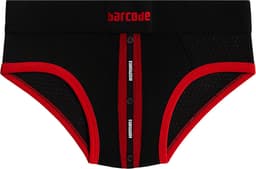 Barcode Berlin Mesh Brief Sicile Black-Red - MAAT S - Erotisch Heren Ondergoed - Slip voor Man - Sexy mannen Slip — thumbnail 1