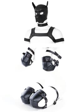Petplay Deluxe 12 Delige Dog Puppy Set - Roleplay - kinky - luxe set - kwaliteits set - kinky - Zwart - Woeefff — thumbnail 2