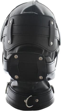 Banoch - Inferno Bondage Mask black - Zwart pu leren bondage masker met Gag & oogbedekking | BDSM — thumbnail 9