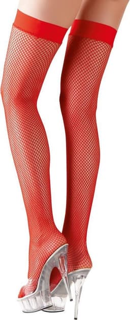 Cottelli Collection – Sexy Kousen met Visnet Motief voor Vurige Passie – Maat XL - Rood — thumbnail 6