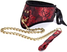 Banoch - posture Collar & leash Courtesan Red - halsband met riem - rood - bdsm — thumbnail 2