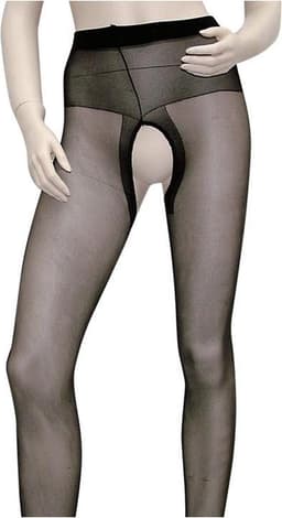 Cottelli Collection – Open Kruis Panty met Versterkte Taille Band voor een Sensuele Uitdaging – Maat XS – Zwart — thumbnail 7