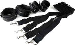Bondage set Restraints For Limbs on bed - Zwart — thumbnail 3