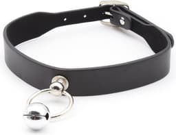 Banoch - Catbell Collar simple black - Zwart pu leer - bdsm - halsband — thumbnail 7