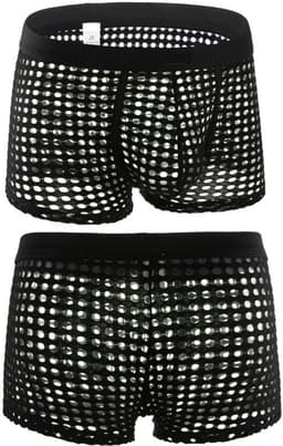 Sexy Transparante Mesh Boxershort voor Heren – Zwart herenondergoed – Doorschijnende Boxer - Maat M — thumbnail 4