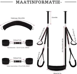 VIN® Sex Schommel - Sex Swing Extra Stevig – Seksschommel – Seksspeeltjes voor Koppel – Seks Schommel BDSM – Erotiek Toys - Sex Sling – Love Swing – Discreet Verpakt - Zwart — thumbnail 6