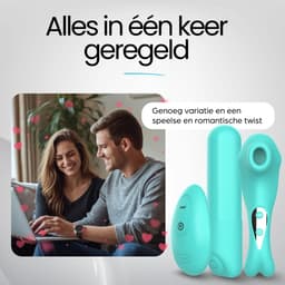 IVY LUX - Valentijn cadeautje voor haar - valentijn cadeautje voor hem - Sex toys voor koppels - Set met 3 artikelen inclusief romantische rozenblaadjes - Waterproof - Turquoise — thumbnail 10
