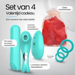 IVY LUX - Valentijn cadeautje voor haar - valentijn cadeautje voor hem - Sex toys voor koppels - Set met 3 artikelen inclusief romantische rozenblaadjes - Waterproof - Turquoise — thumbnail 12