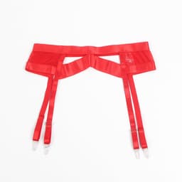 Sexy Lingerieset Dames – Sexy Lingerie – Erotische Lingerie Set – 4-delige Jarretelset – Rood Satijn – Beugel BH – High Waist Lingerie – Boudoir Set – Chique – Kinky – Madam Hommard – Exclusief – Cadeau Set – Dare to Undress – XS, S, M, L, XL — thumbnail 5