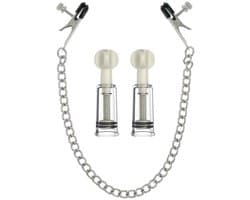 Tepel Stimulatie Set - 2 Tepelzuigers & 2 Verstelbare Tepelklemmen met Ketting - BDSM Sex Toys voor Vrouwen