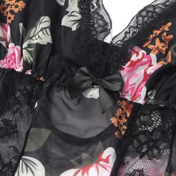 Zeloria Sexy Mesh Nachtjurk met Bloemenprint en Split – Transparante Lingerie Jurk met Kant en Slip – Verleidelijke Nightgown Dames – L — thumbnail 14