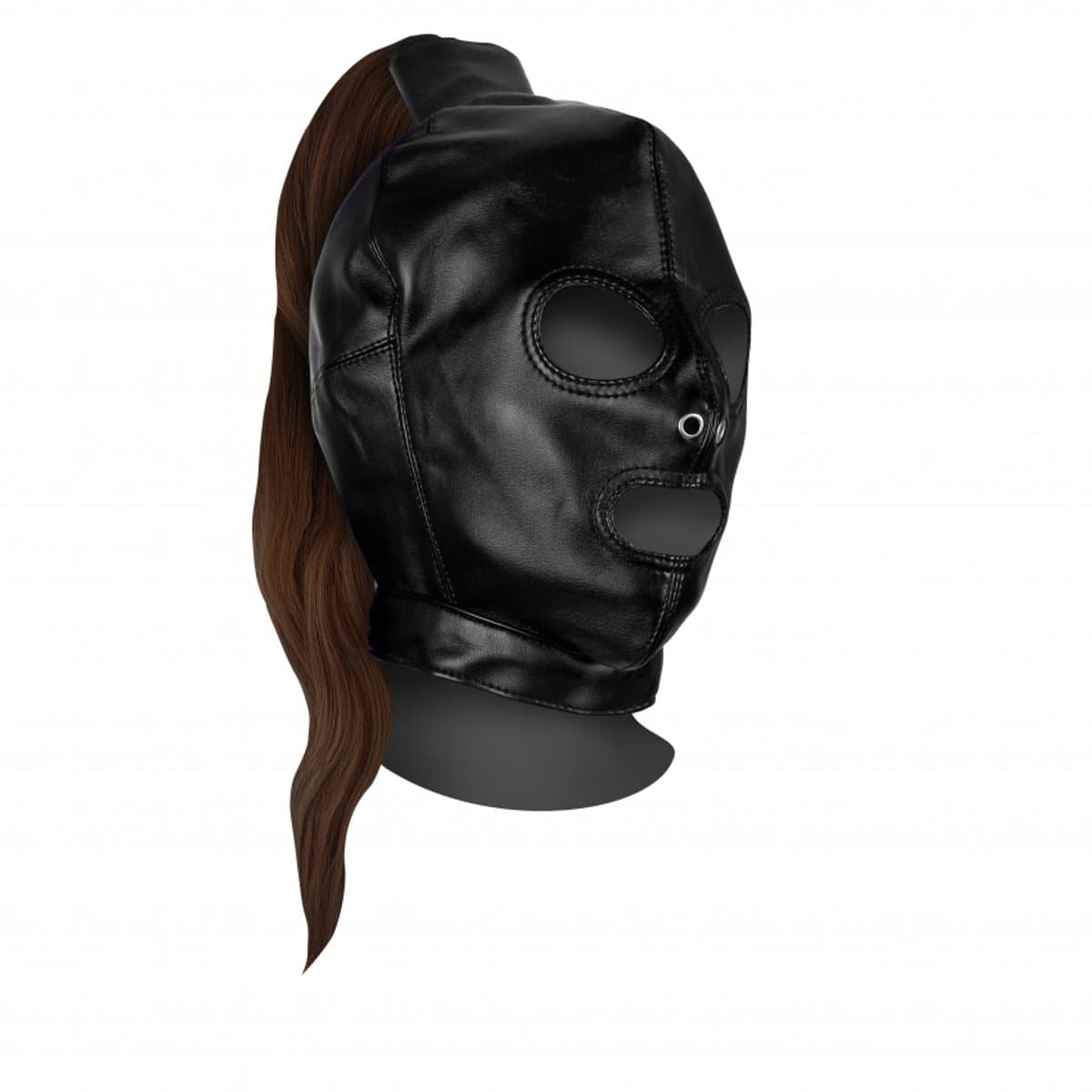 Mask met Blonde Ponytail - Zwart — afbeelding 1