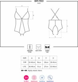 Obsessive Open kruis body - Erotische Body - Maat L/XL - Zwart — thumbnail 16