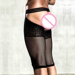 Erotische Ondergoed Heren panty - Doorzichtige open bil - boxershort - Zwart — thumbnail 5