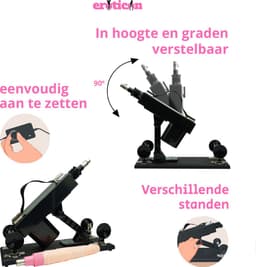 Eden Sex Machine - Pakket met 7 Opzetstukken - Bevat Dildo’s en een Pocket pussy - Neukmachine voor Man en Vrouw - Fucking machine – Discreet Verzonden — thumbnail 3