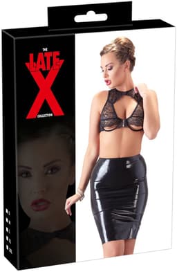 LateX – Latex Rok Wetlook en Extreem Spannend voor Feesten Taille Hoog en Knie Lang– Maat S – Zwart — thumbnail 5