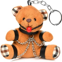 XR Brands AH118 - Gagged Teddy Bear Keychain - Brown — thumbnail 1