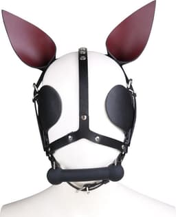 Nooitmeersaai - Leren paardenmasker met mondknevel — thumbnail 1