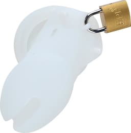 Banoch | Cockcage White | siliconen | witte Chastity Cage met 5 ringen | small / medium — thumbnail 6