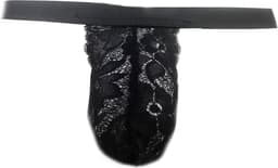 BamBella® Slip kant voor mannen - XXL - ring doorzichtig Erotische Sexy Lingerie Heren - Zwart mannen ondergoed slip — thumbnail 3