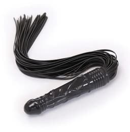 Smart Moves - Flogger met Dildo Handvat - Zwart — thumbnail 1