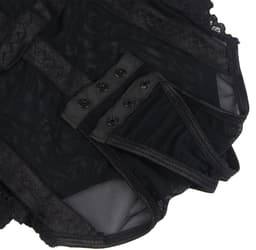 Sexy Lingerie - Luxe Erotische Body met kant - Half open cups - Strapless - Harnas - Shapewear - Jarretelbanden - Bondage look- Strappy Harness – Lingerie Top Teddy - Erotiek - Uitdagend - PLUS SIZE - Kleur Zwart - Maat XL-XXL — thumbnail 3