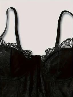 Sexy Zwarte Jurk Dames – Sexy Lingerie – Erotische lingerie – Lingerie Erotisch – Kant & Satijn Bodycon Jurk – Boudoir Lingerie Look – Corset Jurk – Madam Hommard – Clubwear – Festival Verleidelijke Mini Dress – Dare to Undress – Maat XS, S, M, L, XL — thumbnail 6