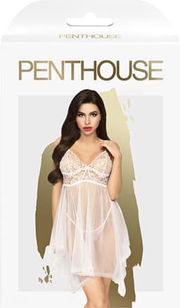 Penthouse Lingerie Naughty Doll - Erotische Babydoll - Maat S/M - Wit — thumbnail 5