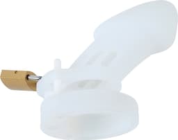Banoch | Cockcage White | siliconen | witte Chastity Cage met 5 ringen | small / medium — thumbnail 7