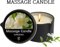 Gardenia Essentiële Olie Massagekaars - Sensuele Warme Gietbeker Ontwerp - Hydraterend met Bloemige Geur voor Ontspannende Spa & Lichaamsverzorging - Romantische Decoratie|Aromatherapie Kaars, Massageoliën voor stellen — thumbnail 1