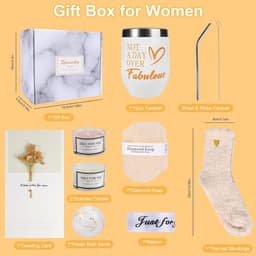 Sentimentele Geschenkset voor Vrouwen: Wijnbeker, Geurkaars en Warme Sokken — thumbnail 2