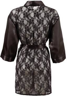 Cottelli Collection – Kimono Non-Transparant Uitdagen en Stijlvol – Maat L/XL – Zwart — thumbnail 2