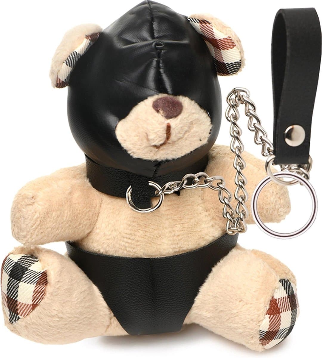 XR Brands AH119 - Hooded Teddy Bear Keychain - Tan — afbeelding 1