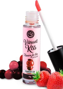 Secret Play Vibrant Kiss - Stimulerend Middel - Lip Gloss - Vibrerend Effect - Aardbei Smaak - 6gr — thumbnail 1