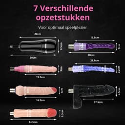 Eden Sex Machine - Pakket met 7 Opzetstukken - Bevat Dildo’s en een Pocket pussy - Neukmachine voor Man en Vrouw - Fucking machine – Discreet Verzonden — thumbnail 2