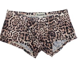 BamBella ® - Boxer short - Maat L/XL - Panterprint - Bruin Dun kant gaas stof Ondergoed — thumbnail 3