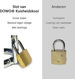 DOWO® - Kuisheidskooi - Metaal - Peniskooi - Kuisheidskooi voor Mannen - Chastity cage - Staal - met Premium Messing Slot - One Size — thumbnail 3