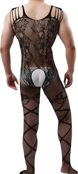 LekkerStout Heren Body - Open Kruis - Zwart - Sexy Herenlingerie | S-L | ( LS198 ) — thumbnail 3