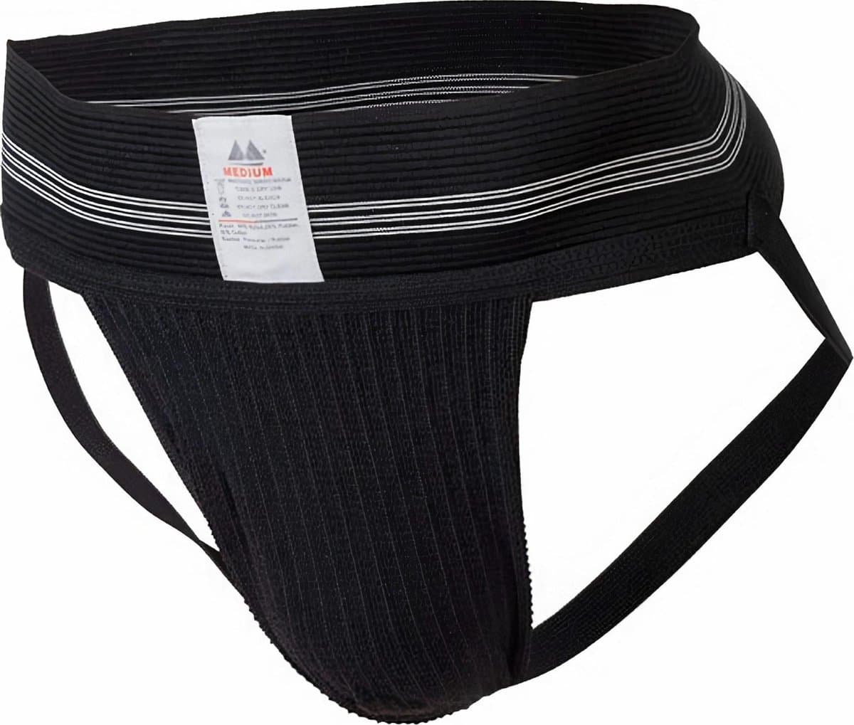 MM Sports The Original No. 10 Swimmer/Jogger Jockstrap 3 inch Black - MAAT M - Heren Ondergoed - Jockstrap voor Man - Mannen Jock — afbeelding 1