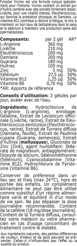 Fytostar Vivirex – Voor het libido – Man prestatie– 60 capsules — thumbnail 2